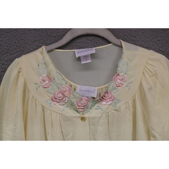 Shadowline Vtg. Yellow Embroidered Gown & Robe Set-Medium-New w/Tags-Y2K - Picture 4 of 15
